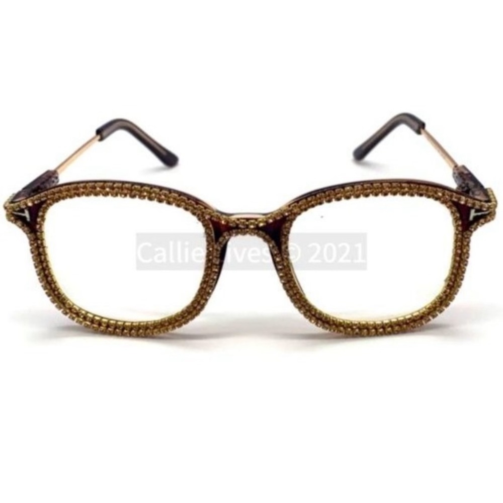Callie lives Gold Rhinestone Glasses - Picture 4 of 8